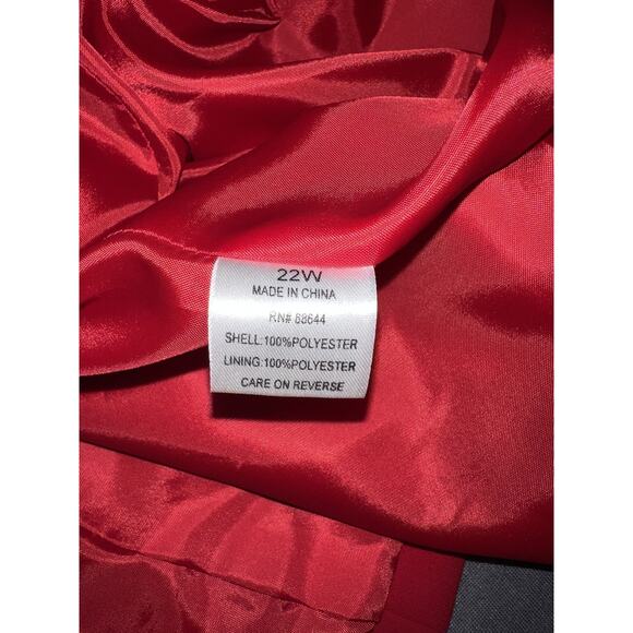 New John Meyer Jacket Plus Sz 22W Red Beaded Embroidered Lined Polyester Blazer - Picture 12 of 13